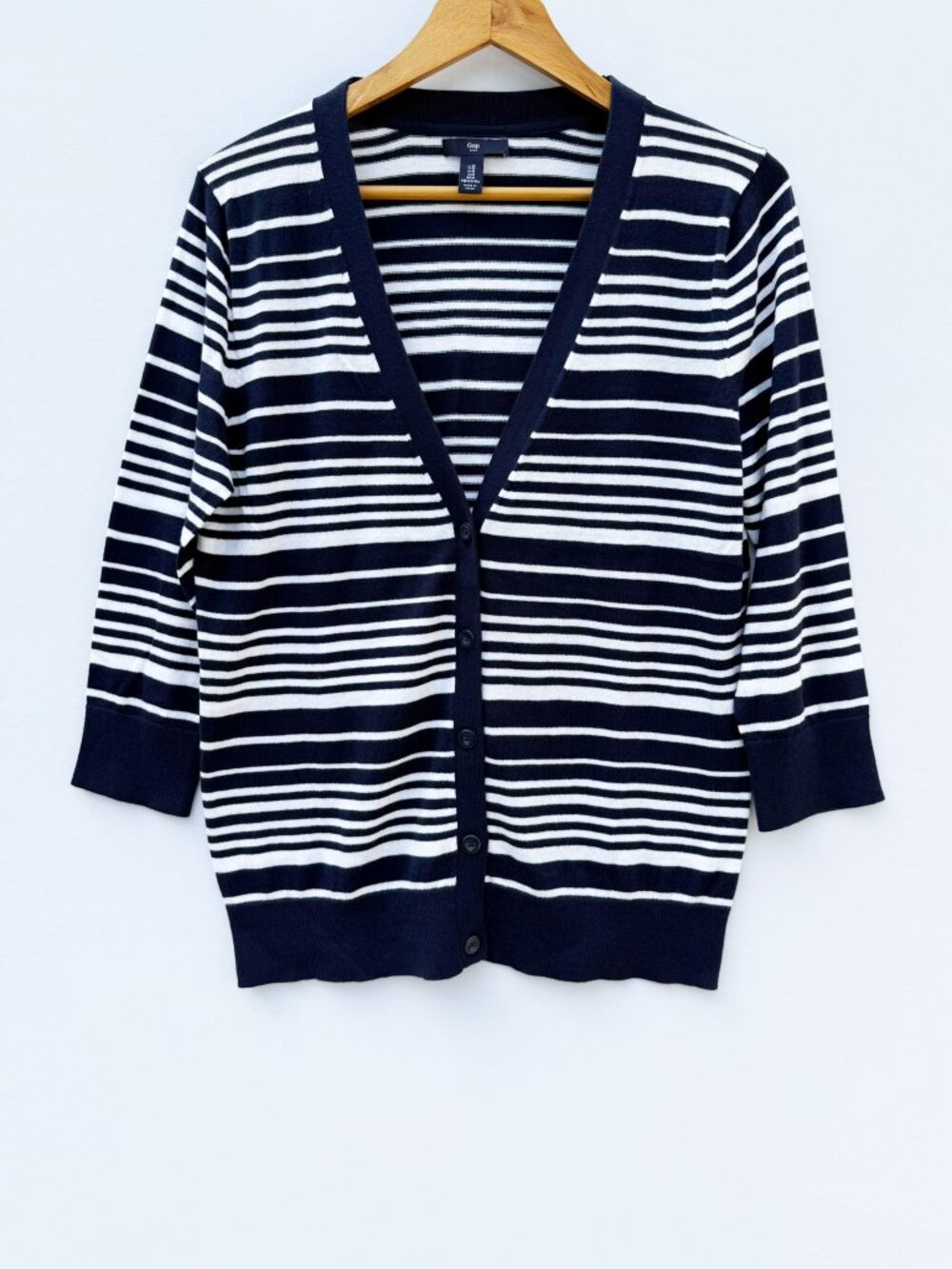 Gap Striped Cardigan Navy & White Size Medium Like New